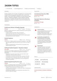 Minimum of 2 years experience with documented certification as a level ii inspector in magnetic particle and liquid penetrate inspection. Quality Engineer Resume Examples Inside How To Tips Enhancv
