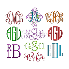 Monogram Embroidery Font Bundle 10 Fonts