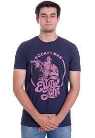 While in space, the lonely astronaut misses his wife. Elton John Rocket Man Circle Point Navy T Shirt Impericon Com Worldwide