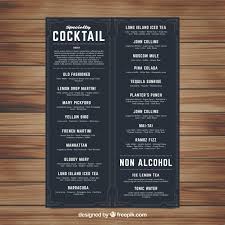 Cocktail Menu Template With Elegant Style Vector Free Download
