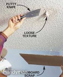 Repairing cracks in a stucco ceiling is a breeze when you follow these steps. Patch A Water Stained Ceiling Or Textured Ceiling Diy Family Handyman