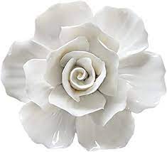 Due to their handcrafted nature, size and color may vary slightly. Amazon Com Alycaso Rose Ceramic Flower Wall Decor Artificial 3d Flower Wall Art For Living Room Home Hallway Bedroom Kitchen Farmhouse Bathroom Dining Room White 5 51 Inch Home Kitchen