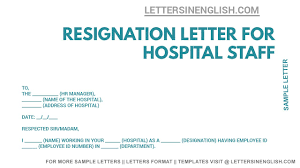 resignation letter for hospital staff