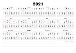 Current week number is 2020 is wn 52. 2021 Printable Yearly Calendar With Week Numbers 6 Templates