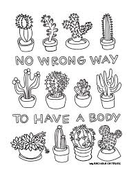 Injury to the site where t. Aesthetic Coloring Pages Cactus Coloring And Drawing