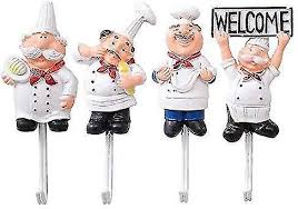 Pack Of 4 Resin French Chef Figurine