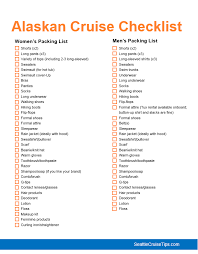 What To Pack For Your Alaskan Cruise Printable Checklist