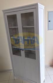 Glass Door Cabinet White Stained From