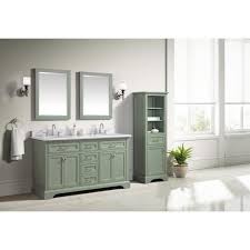 Rsi home products c14136a richmond bathroom vanity cabinet with top, fully assembled, 2 door, white, 36 x 31 x18 in. Home Decorators Collection Windlowe 61 In W X 22 In D X 35 In H Bath Vanity In Green With Carrera Marble Vanity Top In White With White Sink 15101 Vs61c Sg The Home Depot