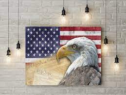 American Flag Bald Eagle Canvas Wall