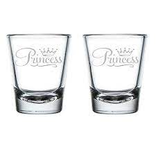 Set Of 2 Shot Glasses 1 75oz Shot Glass Princess Fancy Size One Size