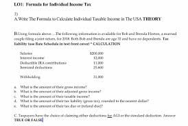 Formula For Individual Income Tax A