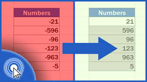 how to change negative numbers to