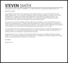 Assistant Dean Cover Letter Sample Cover Letter Templates Examples