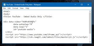 how to embed the audio from a you video