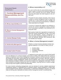 Contract Management Responsibilities And Duties