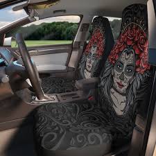 Goth Car Seat Coverssugar Skull Car