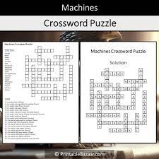 machines crossword puzzle worksheet