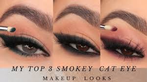 my top 3 smokey cat eye makeup looks