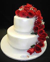 Wedding Cake With Roses gambar png