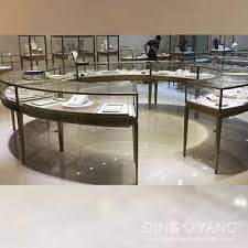 glass lockable round jewelry display