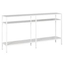 Sivil Console Table 55 Matte White With Metal Shelves