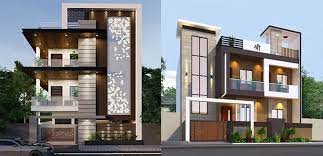 Indian Double Floor Normal House Front Elevation Designs gambar png