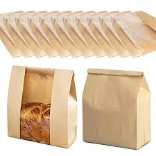paper bakery bags with window 50 pcs