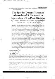 Pdf The Speed Of Onset Of Action Of Alprazolam Xr Compared