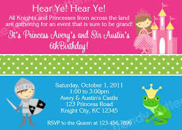 Prince And Princess Birthday Invitation Twins