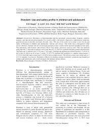 Pdf Etizolam Use And Safety Profile In Children And Adolescent