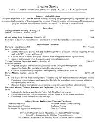 Criminal Justice Resume Example