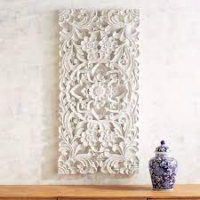 Liliana White Carved Wall Panel