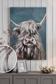 Large Highland Cow Canvas Wall Art