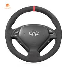 Grey Alcantara Car Steering Wheel Cover