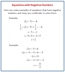 dealing with negative numbers