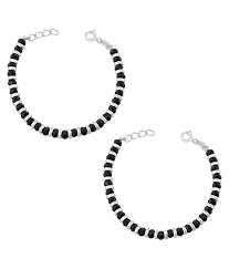 Kids Nazariya With Silver & Black Beads Sterling Silver Anklet-ANKK009: Buy  Kids Nazariya With Silver & Black Beads Sterling Silver Anklet-ANKK009  Online in India on Snapdeal