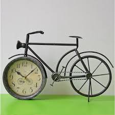creative metal bike alarm clock wall