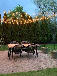diy patio arbor using string lights