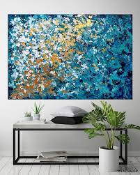 Teal Abstract Art Turquoise Blue