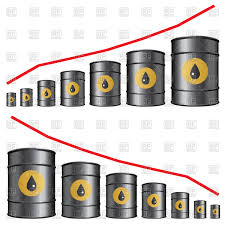 Oil Prices Chart With Oil Barrels Stock Vector Image
