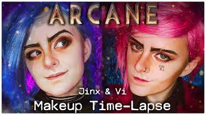 jinx and vi arcane makeup time lapse