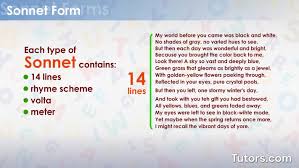 sonnet definition form and exles