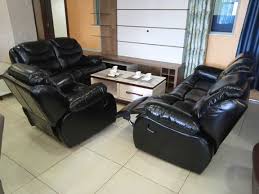 pure leather pearl black recliners