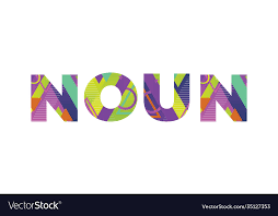 noun concept retro colorful word art