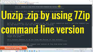 how to unzip a zip file from command