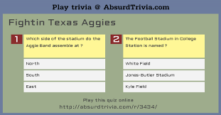 Buzzfeed staff can you beat your friends at this quiz? Trivia Quiz Fightin Texas Aggies