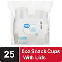 Great Value Disposable Plastic Snack Cups with Lids, Clear, 5.5 oz ...