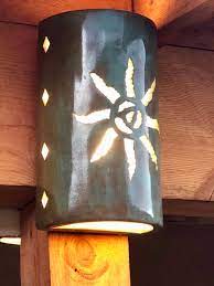 Jagged Sun Outdoor Ceramic Wall Sconce