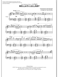Music notes for orchestra sheet music by carter burwell: Piano Sheet Music Bella S Lullaby Carter Burwell Piano Sheet